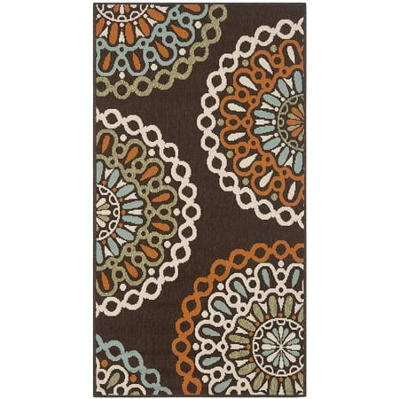 Veranda Collection (Veranda Collection VER092-0715 Indoor/ Outdoor Cream and Terracotta Contemporary Area Rug (6'7