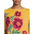 thumbnail image 5 of The Pioneer Woman Crew Neck Garden Floral Pullover, Womens, 5 of 8