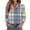 Multicolor, variant on Women's Multi Color Plaid Shirts Long Sleeve Fashion Button Down Blouses Lightweight Stylish Loose Shirt Tops Outwear (L, Coffee)