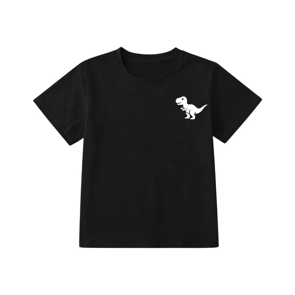 Kiijoy Summer Boys Graphic Tee Dinosaur Crew Neck Short Sleeve T-Shirt Top, Sizes 1-13