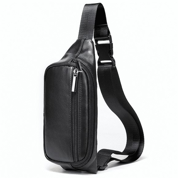 Sac Banane en Cuir Mode Sac Banane Noir Grande Capacité Sac Banane Décontracté pour Voyage Course