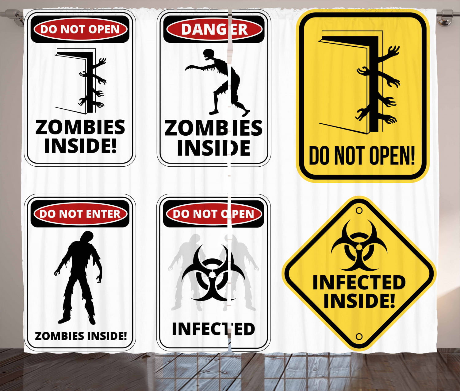 Personalised Door Name Plaque Zombie Hazard Warning Girl Boy Bedroom Room Sign 