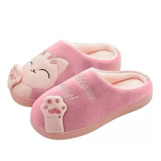 Pantuflas con diseño de gato Homehacks Dama Rosa T-5