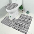 thumbnail image 2 of Black Geometric Striped Pattern Bathroom Rugs Sets 3 Piece,Toilet Cover Set,Absorbent Non Slip Bathroom Mats Sets with U-Shaped Contour Rug Toilet Rug Set, 2 of 5