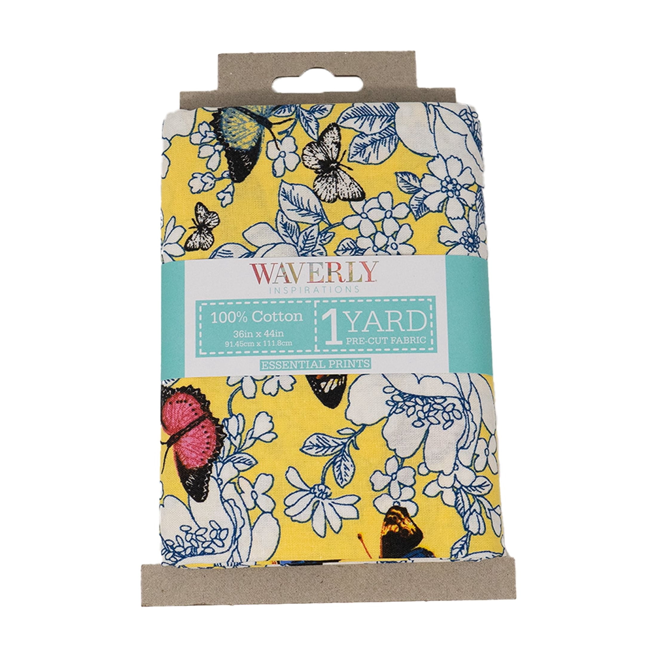 (2 pack) Waverly Inspirations 1 Yard Cut 100% Cotton Prints Fabric Floral Maize 44" Wide for Quilting & Sewing