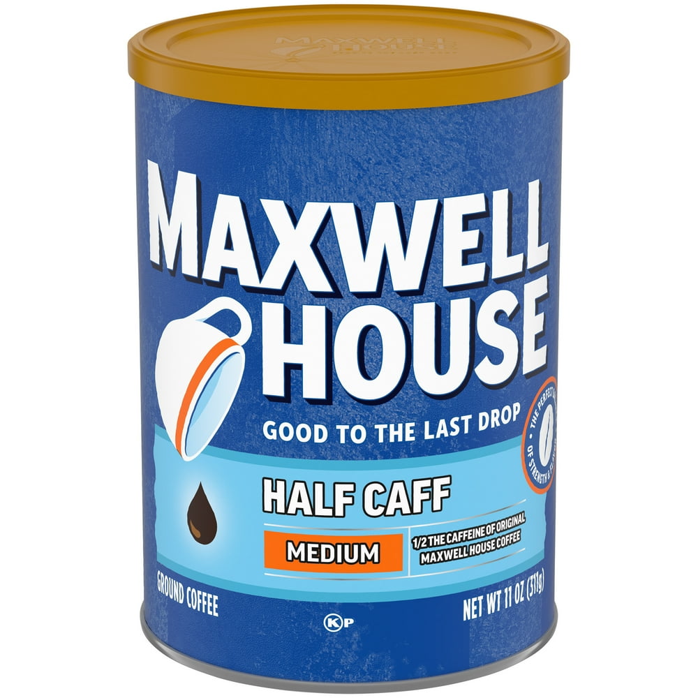 Maxwell House Half Caff Medium Roast Ground Coffee with 1/2 the