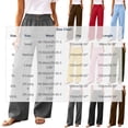 thumbnail image 6 of Womens Elastic Waist Wide Leg Pants with Pockets Solid Color Loose Casual Office Commute Trouses XL, 6 of 6