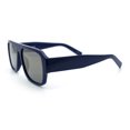 thumbnail image 6 of Mens Luxe Flat Top Rectangular Racer Plastic Fashion Sunglasses [Navy - Gold Mirror], 6 of 8