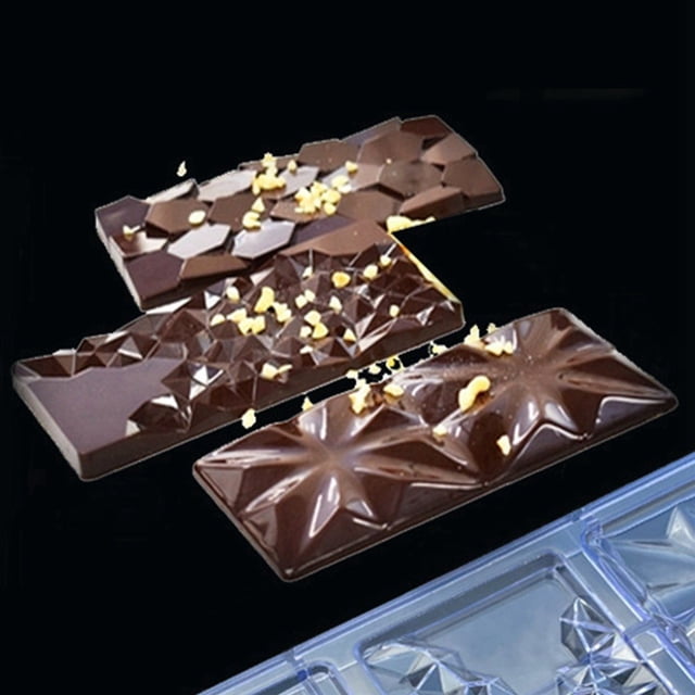 2X Molde de Barra de Caramelo de Chocolate, Molde de Policarbonato para Chocolate, Molde de PláStico para Hornear Pasteles, Molde para Pasteles