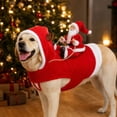 thumbnail image 6 of Christmas Dog Costumes, Dog Costumes for Small Dogs, Small Dog Christmas Costumes, Funny Santa Ride Dog Outfit, Warm Plush Pet Wear for Holiday Photo Booth, 6 of 6
