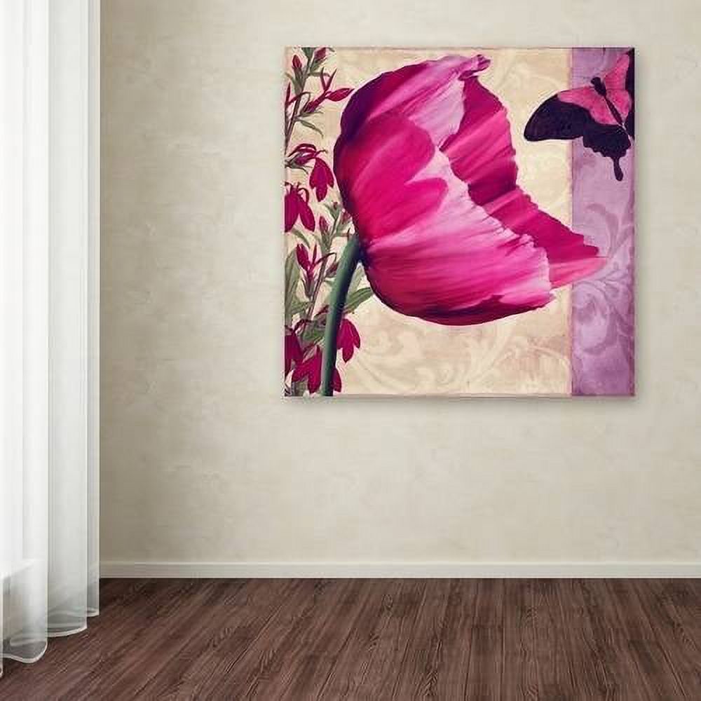 Color Bakery ' Pink Poppy II ' Canvas Wall Art 14 x 14