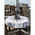 thumbnail image 2 of Outdoor Tablecloth with Umbrella Hole for Patio/Picnic/Party/Camping, Purple Blue Compass Waterproof Table Cloth Round Cover Washable, Vintage Nautical Summer Ocean Shell (Dia 54"), 2 of 8