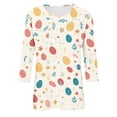 thumbnail image 5 of ClodeEU Women's Easter Cute Print Short Sleeve T-Shirt,Casual Round Neck 3/4 Sleeve Top White#,Womens Plus S, 5 of 5