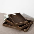 thumbnail image 3 of Bgsha Modern Design Solid Wood Serving Tray Set for Tea Table and Coasters., 3 of 9