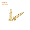thumbnail image 3 of Uxcell 60Pack M2 x 10mm Brass Slotted Drive Flat Head Wood Screws Self Tapping Screw, 3 of 6