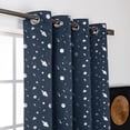 thumbnail image 5 of Silver Foil Outer Space Theme Blackout Curtains Navy - 63, 5 of 5