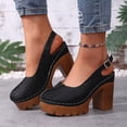 thumbnail image 5 of Miluxas Women's Solid Color Platform Slingback High Heels Ladies Closed Pointed Toe Pump Shoes Black 8.5(41), 5 of 9