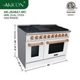 thumbnail image 2 of Akicon 48" Slide-in Freestanding Professional Style Gas Range with 6.7 Cu. Ft. Oven, 8 Burners, Convection Fan, Cast Iron Grates. White & Copper, 2 of 10