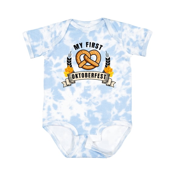 Inktastic My First Oktoberfest with Pretzel and Banner Boys or Girls Baby Bodysuit