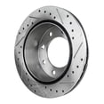 thumbnail image 3 of New Cross-drilled Brake Disc Compatible With Chevrolet Express 3500 LT 8 Cyl 6.0L Express 3500 Base 8 Cyl 6.6L Express 2500 Base 6 Cyl 4.3L 2003-2022 By 19326 41243 55057 55120, 3 of 6