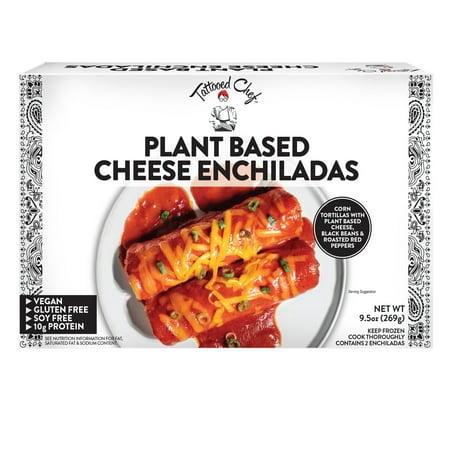 Tattooed Chef Plant-Based, Gluten Free, Vegan, Cheese Enchiladas 9.5 oz (Frozen)
