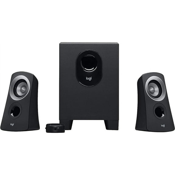Restored Logitech Z313 2.1 Multimedia Speaker System with Subwoofer, Full Range Audio, 50 Watts Peak Power, Strong Bass, 3.5mm Inputs, PC/PS4/Xbox/TV/Smartphone/Tablet/Music Player - Black (Refurbished)