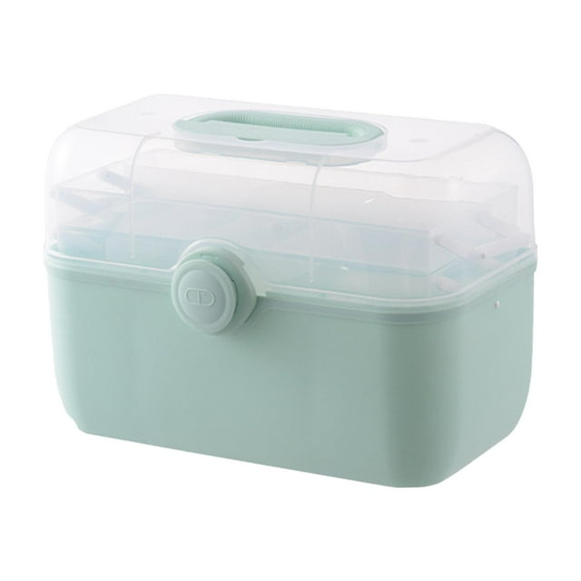 Milaget Grande Capacité 3 Couches Détachables Anti-Poussière Rangement de Médicaments Familial L