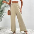 thumbnail image 7 of LEBONYARD Wide Leg Pants for Women Plus Size,Women's Loose High Waist Wide Leg Pants Workout Out Casual Trousers Khaki L, 7 of 7