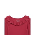 thumbnail image 2 of Garanimals Toddler Girl Long Sleeve Rib Ruffle Neck Top, Sizes 18M-5T, 2 of 3