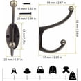thumbnail image 2 of Ganchos de pared dobles, ganchos utilitarios retro con acabado de latón antiguo para una mayor durabilidad, perchero de pared resistente con doble punta para varias prendas pesadas, 10 piezas, 2 of 5