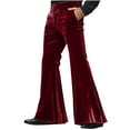 thumbnail image 2 of Dovford Mens Bell Bottom Pants 70s Disco Outfits Slim Fit Velvet Retro Flared Trousers Party Jogger Pants, 2 of 7