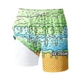 thumbnail image 5 of CONZONE Mens Swim Trunks With Mesh Liner Ice Cream Graphic Board Shorts for Men Elastic Waist Drawstring Lightweight Quick Dry Summer Beach Swim Shorts, 5 of 5