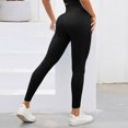 thumbnail image 2 of Women's Ribbed High Waisted Leggings Seamless Stretch Yoga Workout Pants, 2 of 4