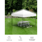 10 x 10 Pop Up Canopy Tent, Outdoor Pop Up Commercial Canopy with 4 Removable Sidewalls, Heavy Duty Commercial Instant Tent for Farmer Market, Craft Fair, Event, Vendor