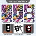 thumbnail image 3 of Yayeee Duplex Wall Plate 1-Gang 4.5"x2.7" Home Receptacle Light Switch Decorative Outlet Cover, Purple Wavy Plaid, 3 of 7