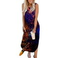 thumbnail image 4 of USSUMA Sun Dresses Women Summer Casual Sleeveless Boho Tshirt Loose Maxi Long Sundresses for Women Tie-Dye Print Plus Size Dress for Women Round Neck Graduation Dress, 4 of 5