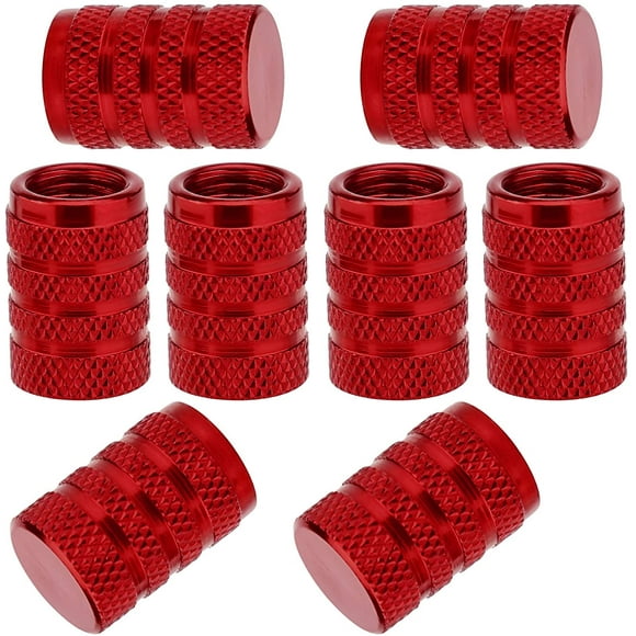 SAVITA 8Pcs Tire Valve Stem Caps, Universal Aluminum Tire Valve Cap with Rubber Ring, Dust Proof Valve Cover for Cars,