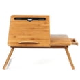 thumbnail image 3 of Bamboo Laptop Desk Serving Bed Tray with Drawer Computer Desk, Writing Desk, Lap Desk, 3 of 6