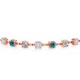 thumbnail image 2 of Gem Stone King 18K Rose Gold Plated Silver Tennis Bracelet for Women Lab Grown Diamond Blue Moissanite (2.51 Cttw, Fully Adjustable up to 9 inch), 2 of 3