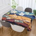 thumbnail image 5 of YAZAOO Square Tablecloth Sleeping Cat Pattern Pattern Tableclothes, 5 of 9