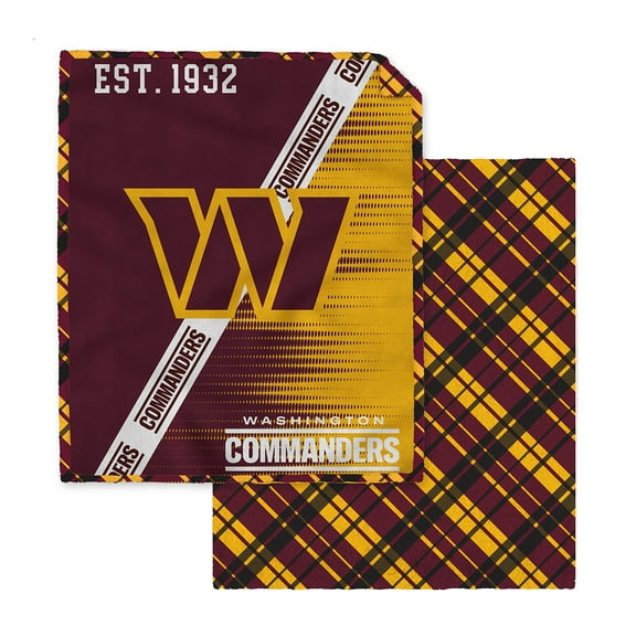 Pegasus Washington Commanders 60" x 80" Digital Dash Two-Sided Checkered Ultra Cozy Sherpa Blanket