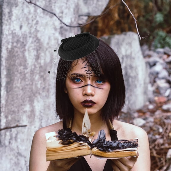 ETEREAUTY Durable Black Hair Clip with Small Hat Design Hairpin Suitable for Performance and Party Wear
