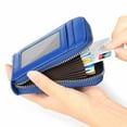 thumbnail image 3 of Genuine Leather Holder Zipper Credit Card Wallet RFID Credit Card Wallet with ID Card Window, 3 of 6