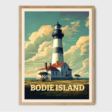 Bodie Island North Carolina Airbnb Trendy Travel Wall Art, Unframed Paper Poster 8x10in