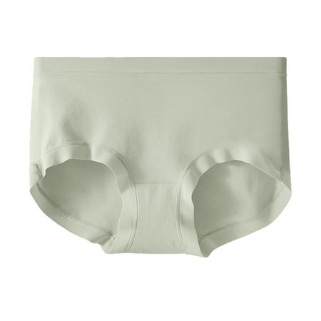 Yuzhih Underwear for Women Solid Color Full Coverage Briefs Mid Waisted Cotton Panties Soft Breathable Panty
