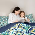 thumbnail image 4 of Erosebridal Teal Green Mandala Full Size Comforter Sets, Bohemia Style Patchwork Bedding Sets, Navy Reversible 3 Pieces, 1 Comforter and 2 Pillowcases, 4 of 6