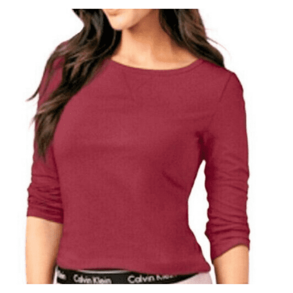 Calvin Klein Comfort Cotton Sleep/Lounge Top, Red, Lg