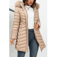 thumbnail image 4 of Giolshon Women's Winter Thickened Quilted Puffer Jacket Zipper Pockets Bubble Coat with Removable Hood and Faux Fur Collar, 4 of 4
