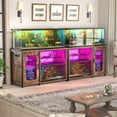thumbnail image 4 of Homieasy Heavy Duty 55-75 Gallon Aquarium Stand with Power Outlets, LED Light & Storage Cabinet - Reversible Metal Fish Tank Stand, 880LBS Capacity, Rustic Brown, 4 of 7