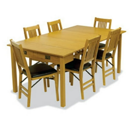 - Stakmore Mission Style Expanding Dining Set - Oak